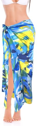 AffeGifts Pareos Playa Mujer, Playa Brillante de Salomón con Baño de Moda para Cubrir Bikini para Cubrir Seca y Rápida Ropa de Playa de la Sra Salomón (Azul)