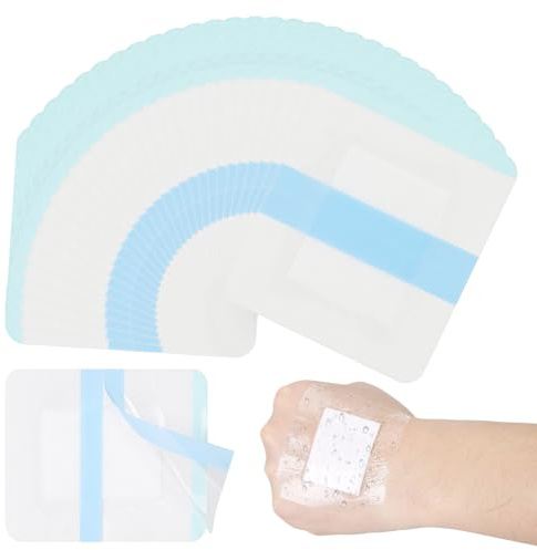 KMFYMPT 35 Unidades Apositos Adhesivos Impermeables, 6x7 cm Aposito Impermeable Transpirable, Tiritas Cicatrizantes, Vendaje Transparente Impermeable, Adecuado Ducha Protección Piel