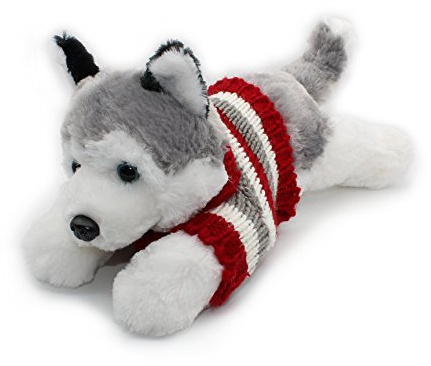 Vintoys Soft Plush Toy Lying Siberian Husky Plush Puppy Stuffed Animals Dogs 12