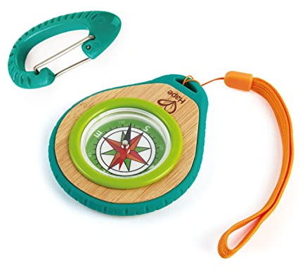 Hape Nature Fun Camper-Set mit Kompass und Karabinerhaken - aus Bambus und pflanzlichem Kunststoff, Abenteuer Spielzeug fürs Camping, Wandern & Naturforscher, für Kinder ab 4 Jahre