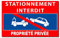 Petite Plaque d'interdiction de stationner Devant la propriété privée en métal