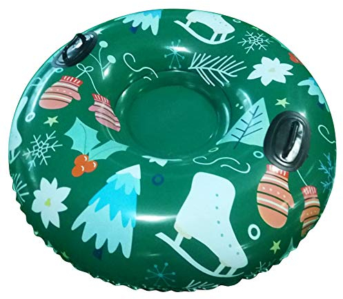 LICHENGTAI Aufblasbarer Schlitten 47 Zoll aufblasbarer Schneerohr Schwerlast Snow Tube mit Griffen für Kinder und Erwachsene, Winter, Weihnachten, Schnee, Ideal für den Winter Outdoor-Spaß