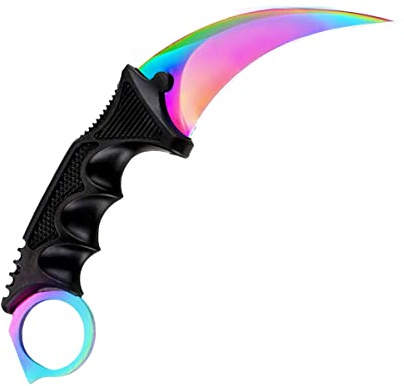 Milaloko Karambit Knife Trainer No Offensive Karambit Trainer Stainless Steel Without Cutting Edge Practice Training Knife with Sheath for Beginner Safe Trainer Tool(Rainbow color)