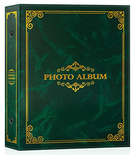 Lanpn Photo Album 6x4 Slip in, Traditional Classic 400 Pockets Photo Albums Holds Portrait Only 10x15cm Picture Green