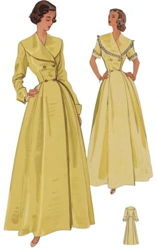 1950-tals sömnadsmönster, Biddy' husklänning, morgonrock (rost 96,5 cm (38 tum)