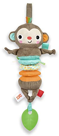 Bright Starts, Pull, Play & Boogie Juguete de Peluche de Actividad Musical para cochecito de bebés o asiento del coche - Mono - Unisex, Recién Nacido +