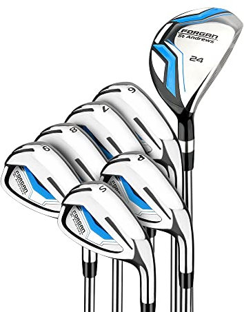 Forgan F200 Stainless Steel Iron Set with Hybrid, Mens Right Hand, Steel Shafts