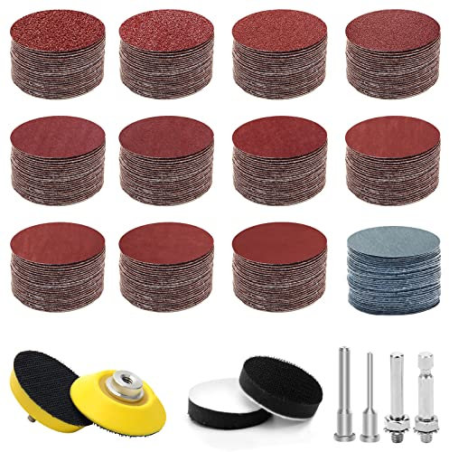 Windspeed 300+8 Pcs Sanding Discs Pad Kit, 2 Inch Die Grinder Sanding Disc Sander Attachment for Drill Sanding Attachment Rotary Sander Pads Include 60-3000 Grit