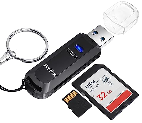 SD Kartenleser USB, 2 in 1 Micro SD Adapter USB Kartenlesegerät Tragbar SD Card Reader für SD, MMC, Micro SD, TF, SDXC, SDHC, Micro SDHC, Micro SDXC usw
