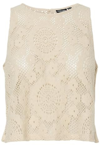 PIECES Pclambi Sl Crochet Top Bc, Häger, M