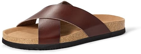 Amazon Essentials Sandali Incrociati in Sughero ed Ecopelle Uomo | Sandali Comfort