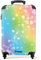 NoBoringSuitcases.com Kinderkoffer, Kinderkoffer Mädchen, Koffer Kinder, Hartschalenkoffer, Reisekoffer, Kindertrolley Mädchen, Koffer S, Handgepäck 55x40x20 cm (Schwebende Herzchen - Regenbogen)
