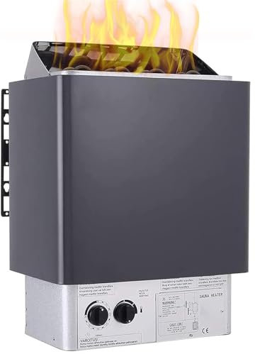 Poêle Électrique pour Sauna en Acier Inoxydable Poele Sauna 6KW/8KW/9KW Chauffage De Sauna Intérieur/Extérieur Portable pour Appartement D'hôtel Usage Professionnel,6kw