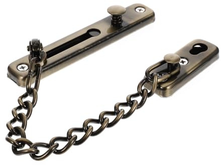 COLLBATH Serrure Chaîne de Porte Intérieure Sans Perçage Verrou de Sécurité Anti-garçon Fille Protection Renforcée Intrusion Acier Inoxydable Résistant Installation Facile pour Maison et