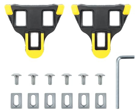 Bohaner Lot de 2 crampons de vélo 6° 3 trous compatibles avec les pédales Shimano SPD-SL de vélo, plaques de chaussures SPD, pédales de vélo de course, vis de chaussures de vélo, plaques de pédales