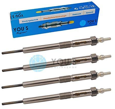 4 Stück YOU.S Original Glühkerzen Länge: 162,5 mm Spannung: 11 V - 12291-RBD-E01