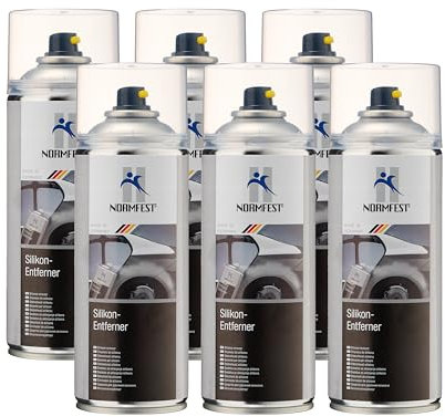 Normfest Silikonentferner – Farbloses Reinigungs- und Entfettungsspray für Lackiervorbereitung, entfernt Silikon, Öl, Fett, Wachs, Teer & Dieselruß – 6X 400ml