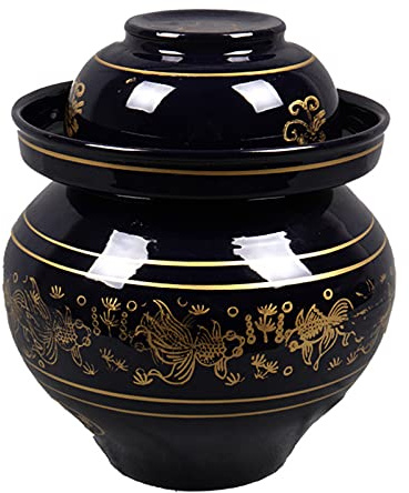 Vaso di fermentazione da 2,5 a 6,5 litri, vaso Kimchi in gres con coperchio Conservazione in ceramica Sottaceti domestici Gli alimenti possono per fare sottaceti, crauti e altri fer,4kg