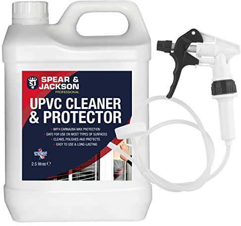 Spear and Jackson UPVC Cleaner & Protector 2.5L Plus Long Hose Trigger - Cleans, Polishes & Protects - Ready To Use