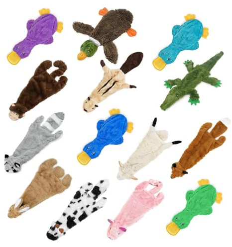 Best Pet Supplies Interactive Squeaky Dog Chew Toy, Ideal Dog Toys for Chewers, Small, Medium & Large Dogs, and Fetch Lovers - Pack of 4 (Various Style-Color), Medium