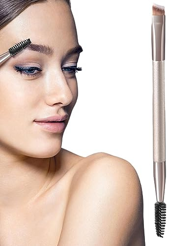 Double Eyelash Comb | Spoolies for Eyebrows - Eyelash Brush Shaper, 2-Head Eyelash Comb, Double Head Brush, Angled Eyebrow Brush with Soft Bristles and Spoolie Brush Hongjingda