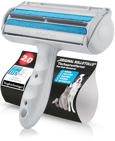 BluePet Rouleau Anti Poils Animaux - Brosse Anti Poil Pour Enlever Poil Chien & Chat, Attrape les Poils du Canapé, Tapis & Voiture, Réutilisable, Pet Hair Remover, Lint Roller, Anti Bouloche & Peluche