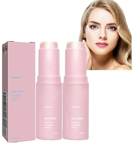Dyceittdia 2PCS Crema de Ojos en Barra,Crema Contorno de Ojos Rosa Mosqueta,Crema reafirmante para el Contorno de Ojos, Reducir la Hinchazón de los ojos y las Líneas de Expresión,2PCS*3g,eye cream1