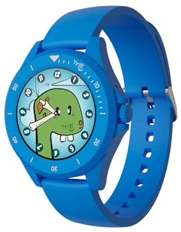 TECHMADE Barnsmartwatch, samtal, aviseringar, SOS-knapp, stoppur, stegräknare, vattentålig med watchface för inlärning (Blå)