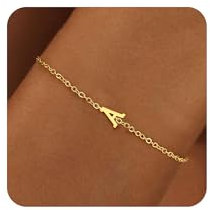 RMMD Armband Damen Gold, 18K Gold Vergoldete Armband Damen Initialen Armband mit Buchstaben A Personalisiert Armband Armkette Damen Gold Schmuck Geschenke für Frauen Teenager Mädchen Armband