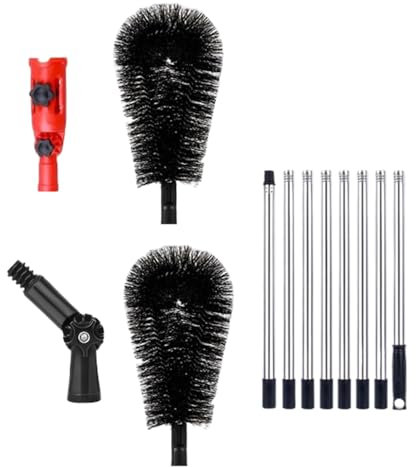 Cepillo para Canalones,Cepillo De Limpieza De Tejados con Mango Telescópico | Poste Extensible De 3.2 Metros Elimina Ramas Y Suciedad Sin Necesitar Escalera