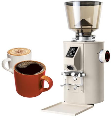 Macina Caffe' Elettrico, Macchina Café Trita Chicchi, con Contenitore per Chicchi da 1 Libbra E Doppia modalità di Dosaggio, 9 Impostazioni di Macinatura Grossa/Fine, per caffè Espresso White