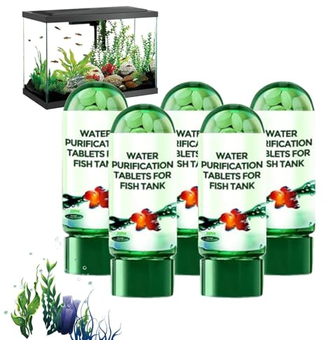 Comprimés de Purification d'eau pour Aquarium, clarifiant Puissant pour réduire la turbidité et améliorer la clarté de l'eau, pastilles nettoyantes faciles à Utiliser (5)