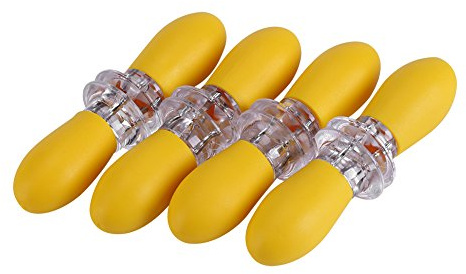 Tnfeeon Porta Mais in Acciaio Inox da 8 Pezzi con Manici in Plastica Gialla, Spiedini di Pannocchia, Forchette per Barbecue, Picnic e, Design Ad Incastro per Riporlo Facilmente