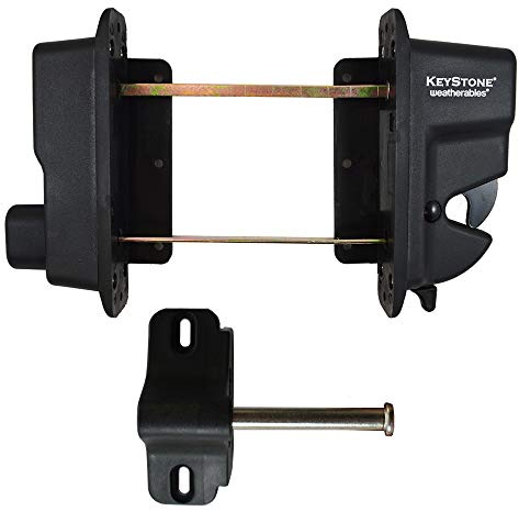 Weatherables Keystone 2-Sided Key-Lockable Gate Latch – Nylon Polymer Heavy Duty Gate Latch with Self-Latching Gate Lock – Made for Easy Installation on Metal, Wood & Vinyl Fences, Keyed Alike