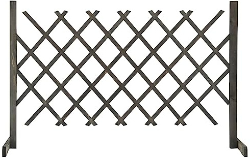 vidaXL Garden Trellis Fence 120x90 cm Grey - Versatile and Expandable Firwood Panel for Outdoor Garden, Flower Bed Border, Climbing Plant Support, Easy Assembly