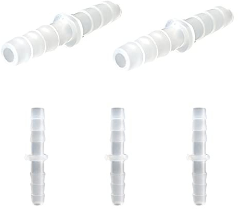 JENSWILL 5PCS Plastic Hose Barb Fitting 3/16 x 3/16 Barbed Splicer Pipe Connectors Joint Splicer Mender Adapter Union