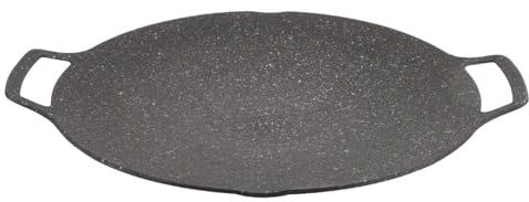 Ejoyous Plancha coreana, plancha redonda de hierro fundido, parrilla antiadherente, sartén de hierro fundido, sartén redonda para el hogar y exterior (tipo universal 36 cm), Ejoyousb5ygoirqfn-16