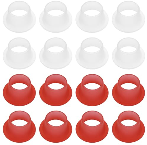EMSea 100pcs Leak Proof Silicone Faucet Sealing Sleeve Silicone Leak Proof Sealing Ring 24x13mm Aperture 15mm Can Be Used for Various Pipe Fittings,Transparent and Red