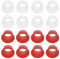EMSea 100pcs Leak Proof Silicone Faucet Sealing Sleeve Silicone Leak Proof Sealing Ring 24x13mm Aperture 15mm Can Be Used for Various Pipe Fittings,Transparent and Red