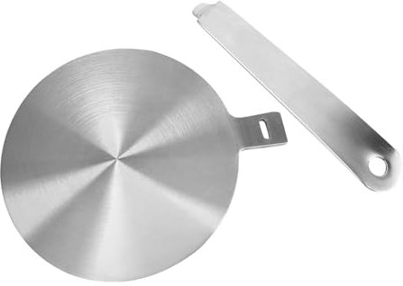 XCRPRT Induction Hob Heat Diffuser Ring, Stainless Steel Induction Plate, Heat Diffuser Conduction Plate Adapter with Separable Handle for Gas Stove Cooktop Converter (14CM)