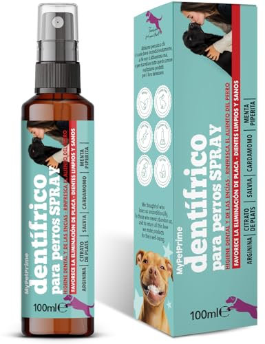 MyPetPrime Zahnpflege Hund Zahnsteinentferner mit Silber Citrat und Arginin - Dentalspray für Hunde Gegen Mundgeruch und Halitosis, zahnstein hund, Linderung von Zahnfleischbeschwerden, NO Spülen