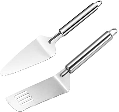 MOUNTTU Cake Spatulas Set Stainless Steel Wedding Cake Cutter Multi-functional Pie Server for Lasagna Cutting 2Pcs Pie Server Cake Knife Cake Serving Set Cake Spatulas