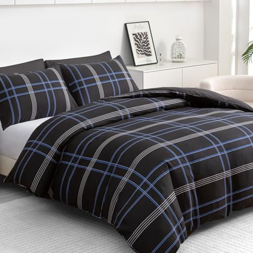 Pamposh Double Duvet Set – Brushed Microfiber Double Duvet Cover - Hypoallergenic Quilt Cover Bedding Sets 3 Pcs With Zipper Closure For All Seasons