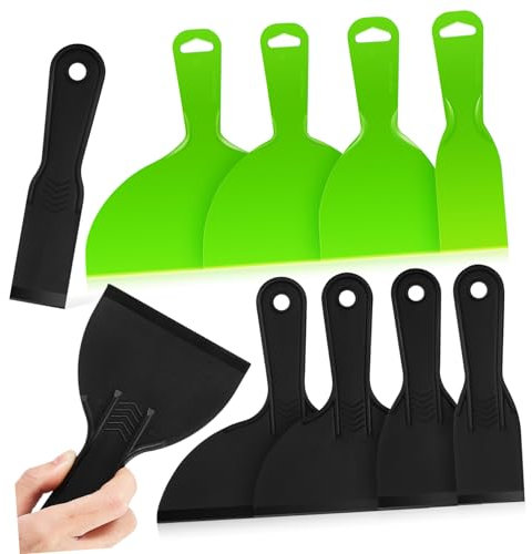 DIYEAH 10pièces Grattoirs à Mastic Plastique Avec Manches Pour Peinture Et Rebouchage Des Murs Spatules Plates Pour Lisser Papier Peint