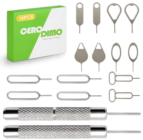 CeroDimo 16 Pack SIM Card Ejector Tool Kit SIM Tray Opener Pin Universal Removal Key for Phones Tablets and Most Electronic Devices with SIM Card Slot