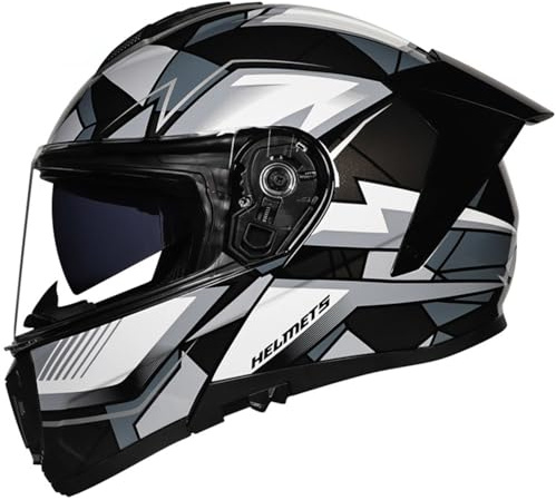 Caschi Moto Modulare Apribile con Doppia Visiera Casco da Moto Integrale Apribile per Adulti Uomini e Donne Caschi da Motocross Omologato ECEDOT Casco Protettivo F,M=57~58CM