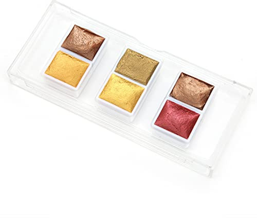 Haofy Peintures à L'aquarelle de Couleurs Vives avec une Bonne Transparence et Diffusion pour Débutants, Ensemble de 6 Couleurs/Boîte D'aquarelle pour Graffitis et Création, Boîte de Rangement