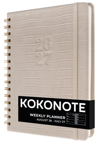 Kokonote Agenda 2026 2027 Semana Vista A5 Caiman | Agenda Escolar rosa, Mujer Universitaria, Oposiciones o Insituto, Págs. Alto Gramaje, Con Pegatinas y apartados funcionales