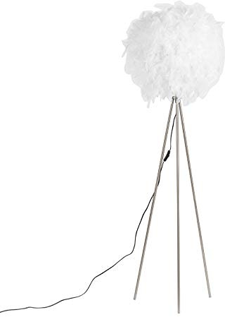 Qazqa feather - Lampe de table trépied/tripode - 1 lumière - H 1550 mm - Blanc - Moderne - éclairage intérieur - Salon I Chambre I Cuisine I Salle à manger