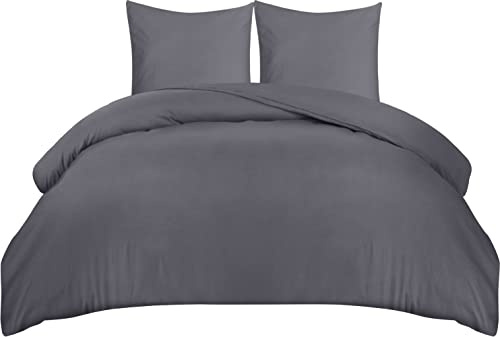 Utopia Bedding Påslakan 220x240 cm + 2 Örngott 80x80 cm, Grå